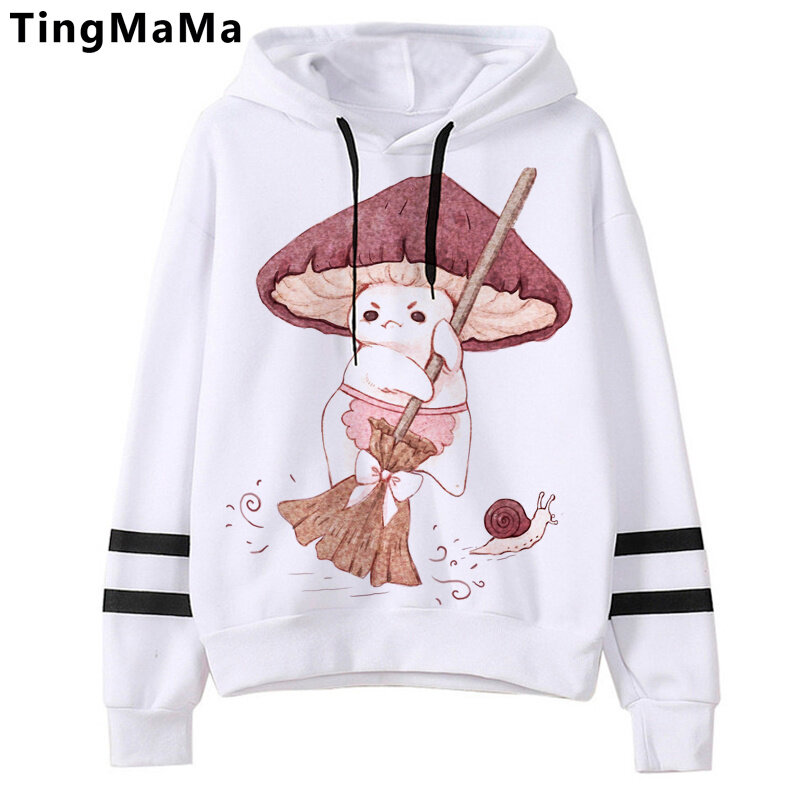 Mushroom hoodies feminino impresso grandes dimensões coréia roupas femininas hoddies y2k anime estético