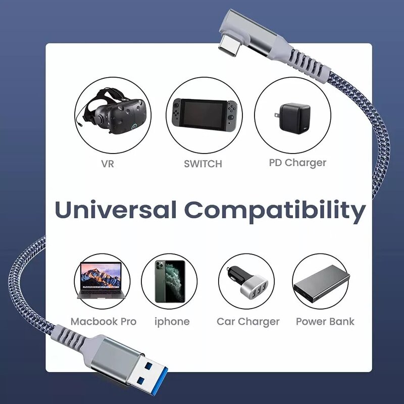 Cable de carga rápida USB 3,0 para Oculus Quest 2, 5M, transferencia de datos, VR, accesorios para auriculares