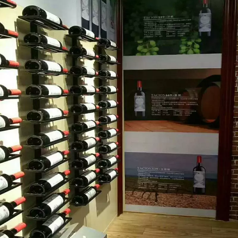 Wall-mounted Wine Holder Modern Iron Wine Rack Holder Simple Hanging Iron Art Wine Cabinet Flat Types Wine Cabinet