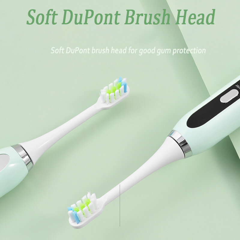Cepillo de dientes eléctrico sónico inteligente para parejas, carga rápida USB, vibración de arriba y abajo, IPX7, impermeable, limpieza bucal suave y profunda