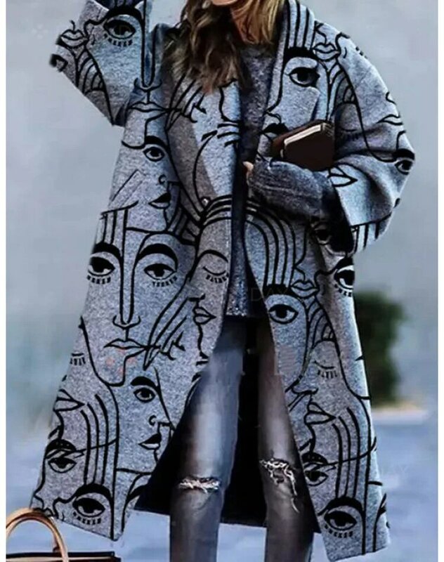 ขี้เกียจสไตล์หญิงสดฤดูหนาว2022คลาสสิกย้อนยุค Retro หลวมผู้หญิงเสื้อขนสัตว์ Chic Casual Long Coat