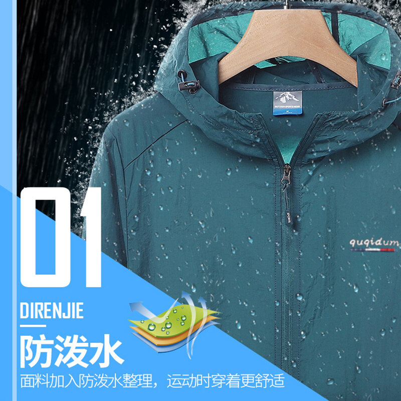 Outdoor Ice Silk Sun Protection Clothing Men's Summer Thin Breathable and UV-Resistant Coat Fishing Sun-Proof Clothes Men