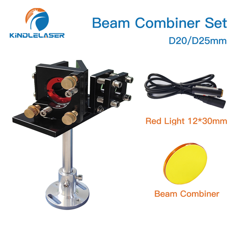 KINDLELASER Strahl Combiner Set 20/25mm ZnSe Laserstrahl Kombinierer + Montieren + Laser Pointer für CO2 Laser gravur Schneiden Maschine