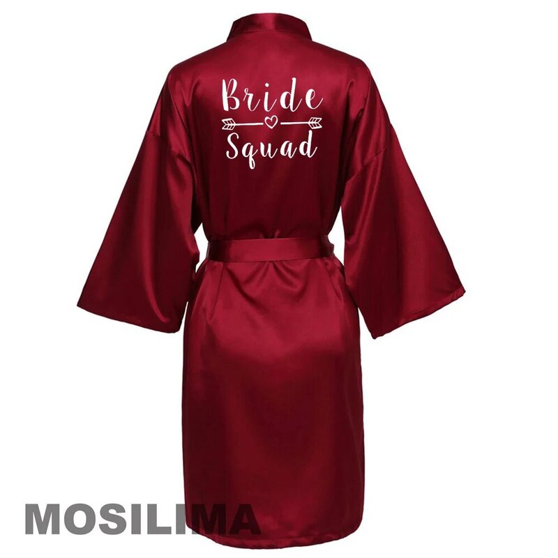 Robes en Satin de soie pour femmes, peignoir de mariage, robe de demoiselle d'honneur, vêtements de nuit SP612