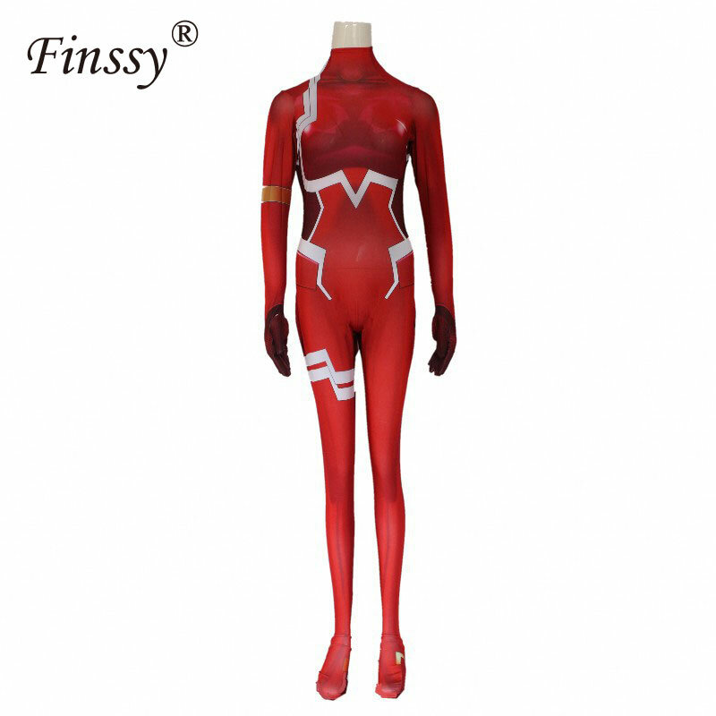 Costume de Cosplay Darling In The Franxx, 02, Combinaison Moulante, Vêtement de Zero Two, Tenue d'Halloween, Noël, Carnaval, avec Impression 3D, pour Femme