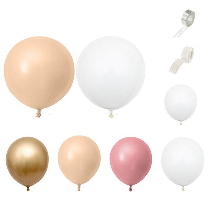 Arch Garland Kit Balon Putih Antik Pink Balon Warna-warni untuk Pesta Pernikahan Dekorasi Ulang Tahun Baby Shower