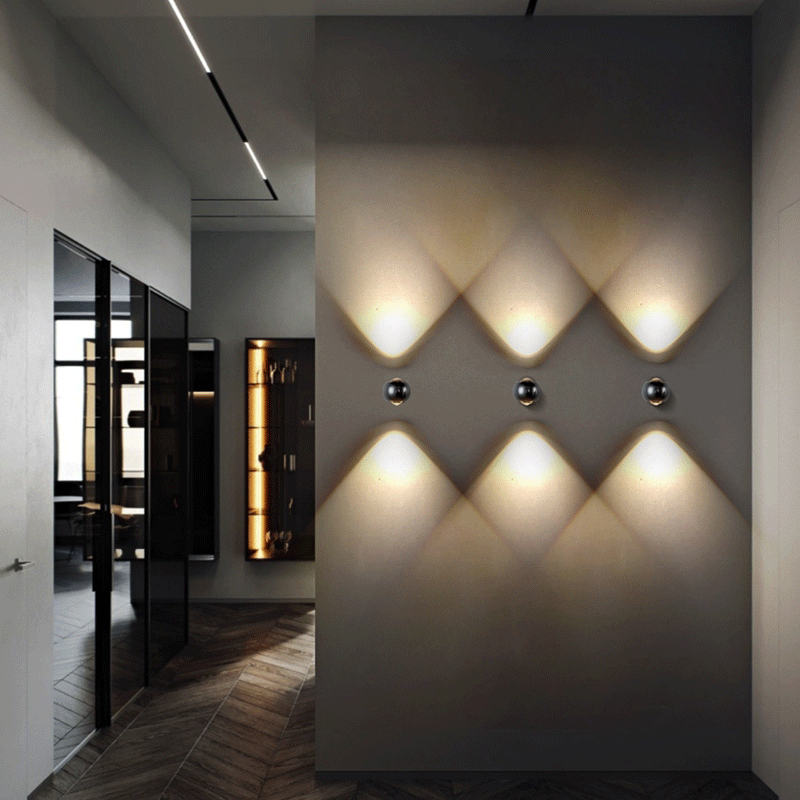 Dekorasi Interior Dalam Ruangan Nordik Kamar Tidur Pencahayaan Samping Tempat Tidur Ruang Tamu Latar Belakang Lampu Dinding LED Tempat Lilin Lorong Kreatif Modern