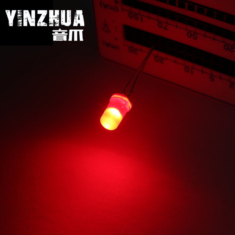 10 8Mm Rambut Putih Putih Merah Hijau Biru Kuning Manik-manik LED Rambut Merah Merah Kabut Merah F8 LED