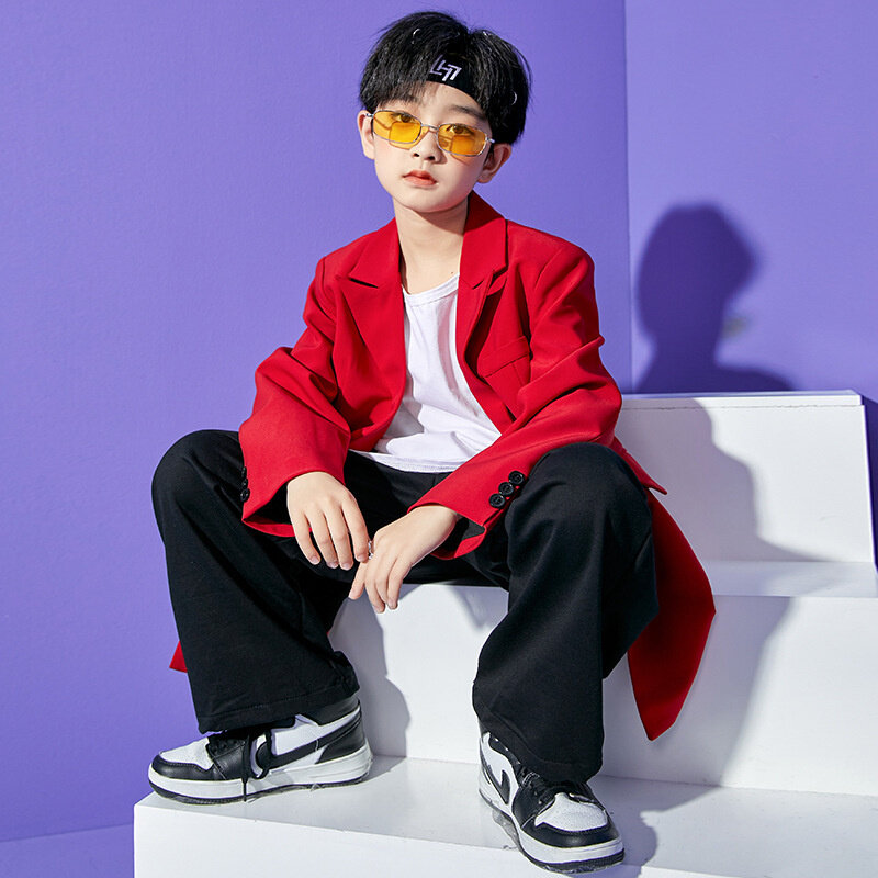 Детская одежда для выступлений в стиле хип-хоп танцевальный костюм в стиле хип-хоп модный брендовый маленький костюм для мальчиков Модная о...
