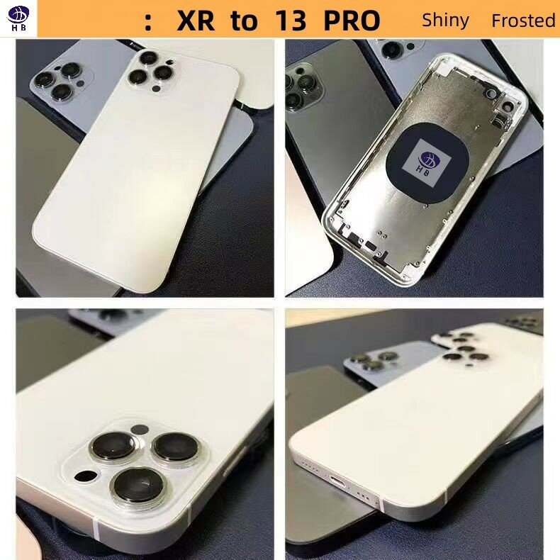 สำหรับ iPhone XR เช่น13Pro แบตเตอรี่ด้านหลัง Midframe เปลี่ยน,XR To 13PRO ด้านหลัง XR To 13pro แชสซี XR Diy 13 Pro เดิม