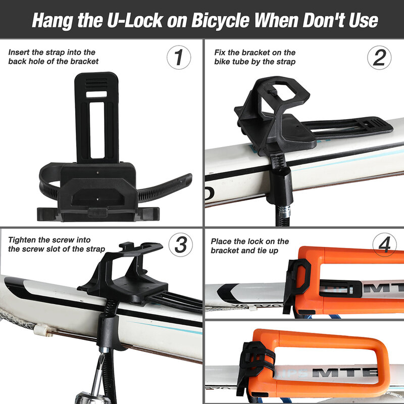 Valuemax segurança u-lock bicicleta u bloqueio de segurança anti-roubo motocicleta scooter ciclismo bloqueio acessórios da bicicleta com 2 chaves
