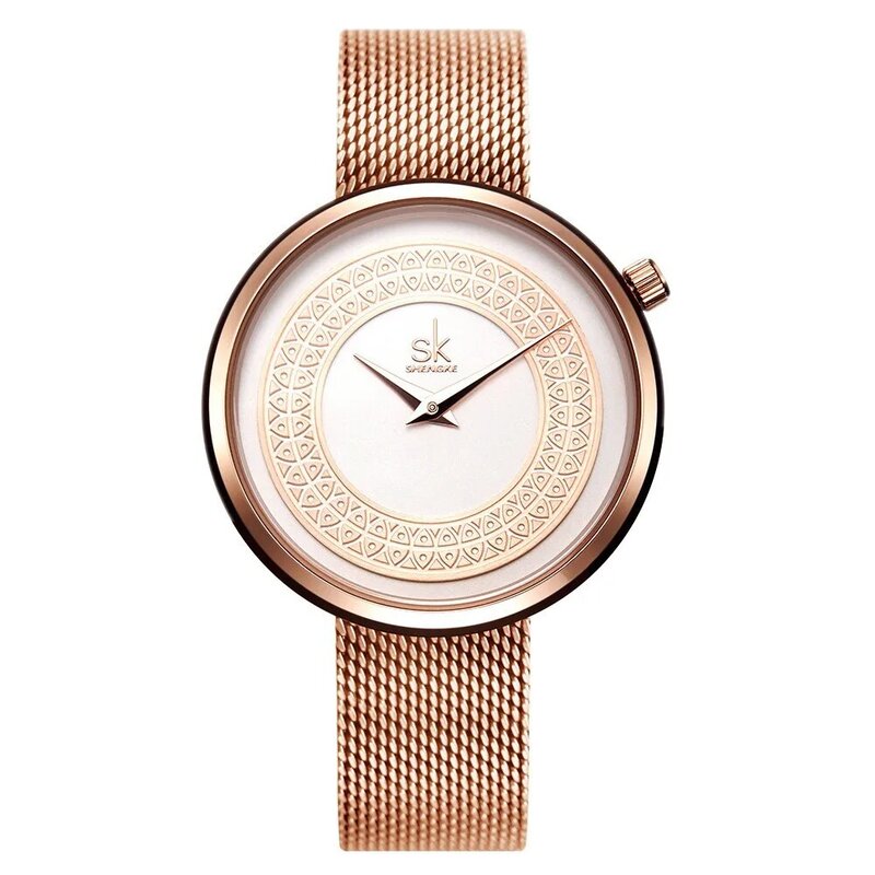 Pasek z siatki wodoodporny zegarek kwarcowy damski zegarek ze wskaźnikiem moda kreatywny prosty spersonalizowany lekki luksusowy damski pasek szerokość stylu