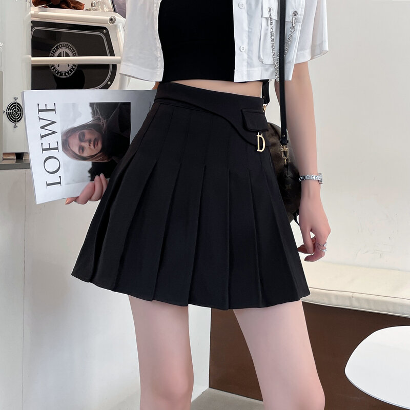 In the summer of 2022, the new high-waisted pleated skirt skirt skirt is irregular and thin. A-shaped short skirt 6612j,327-8