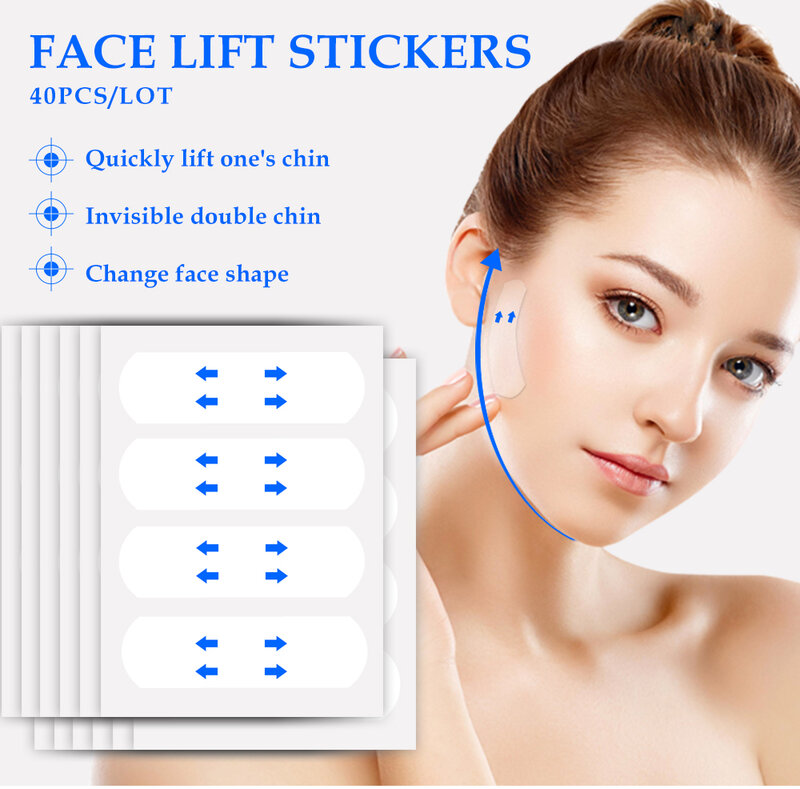 Yoxier-cinta adhesiva para estiramiento Facial, parche Invisible para estiramiento de la cara, estiramiento de doble mentón, mascarilla flácida para la piel