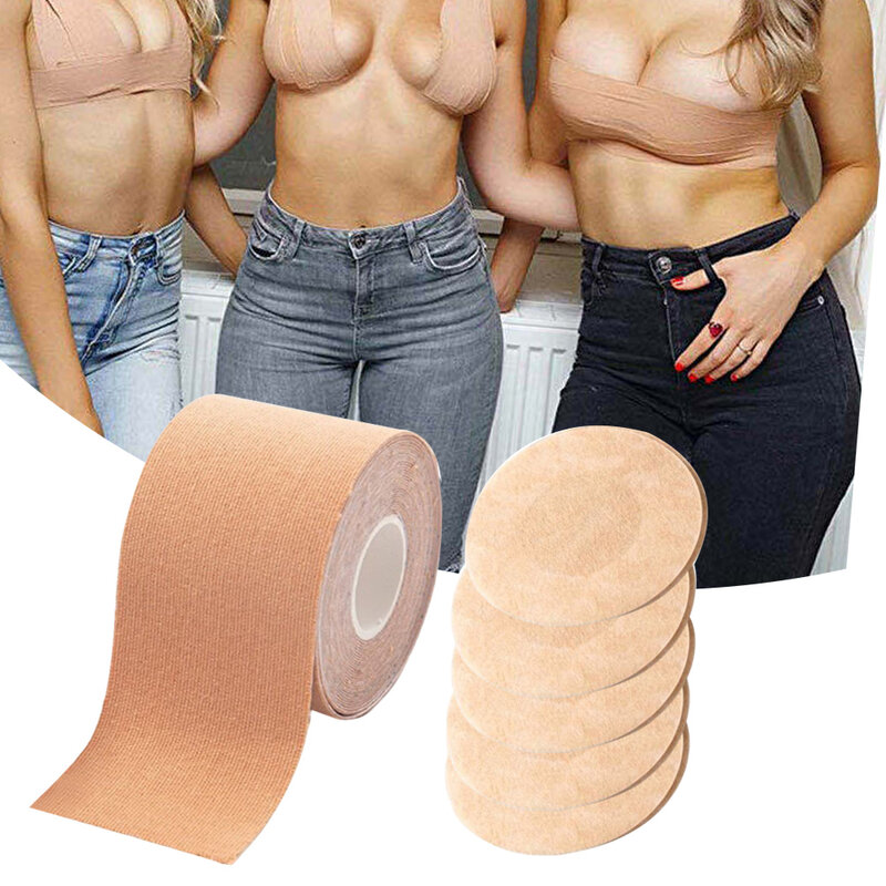 1ม้วน Boob เทปผู้หญิง Breast Nipple ครอบคลุม Push Up Bra Body ที่มองไม่เห็นเทปยกกาว Bras Intimates เซ็กซี่ bralette