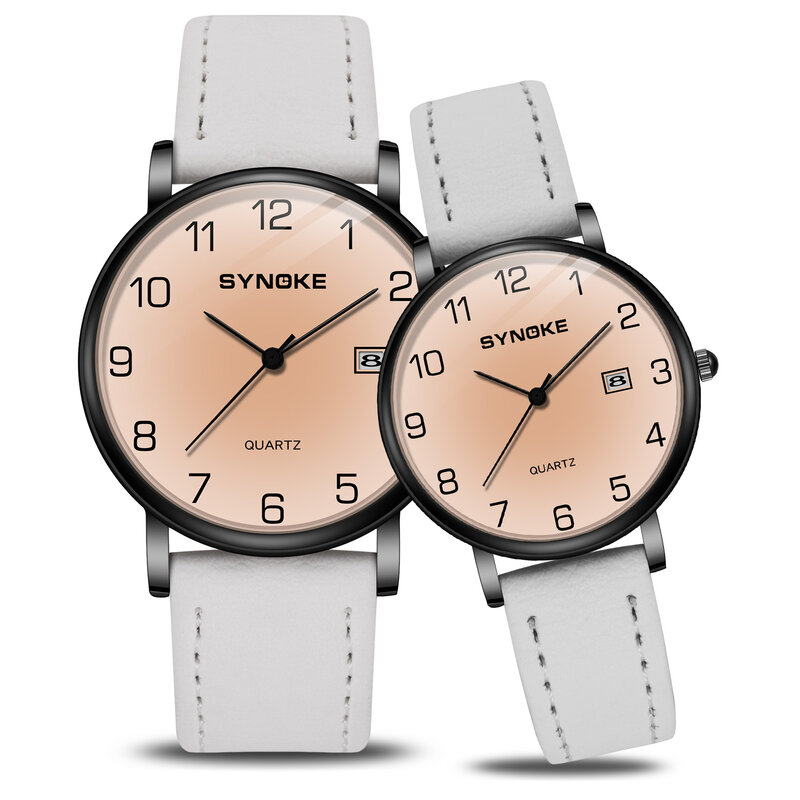 Luksusowy zegarki dla par modny skórzany pasek wodoodporny elegancki damski zegarek kwarcowy prezenty prezenty dla zakochanych mężczyzn