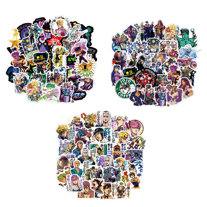 000031 Stiker Anime Petualangan Aneh Aksesori Cosplay Prop PVC Stiker Kartun Tahan Air untuk Mobil Laptop