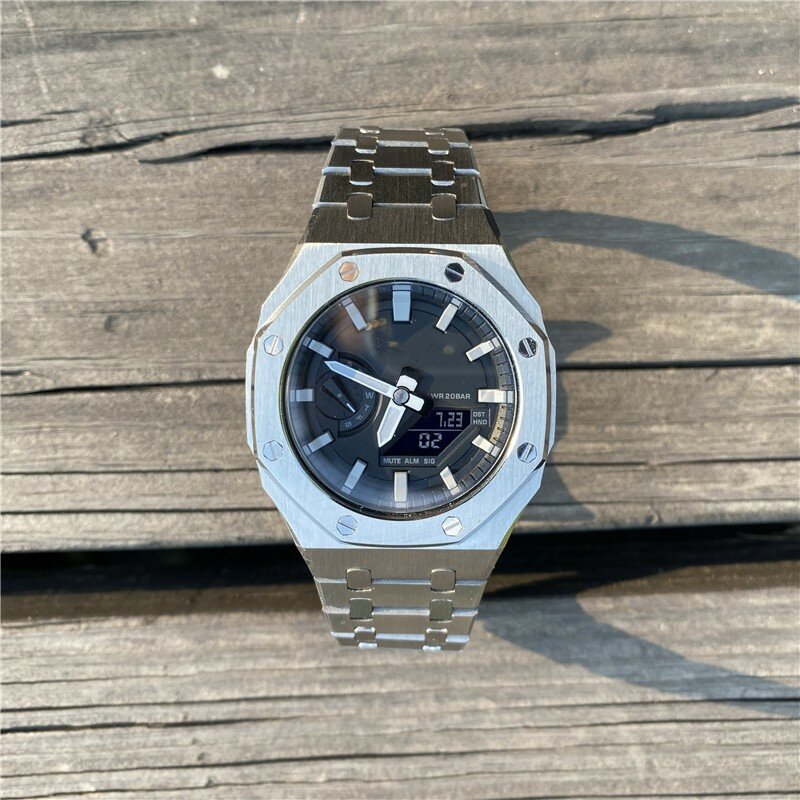 Bracelet et boîtier de montre en métal, acier inoxydable 316L pour Casio G Shock Ga2100 GA2110, pièce de rechange de chêne de ferme modifié, vente en gros