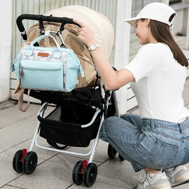 حقيبة ظهر فاخرة متعددة الوظائف لحفاضات الأطفال حقيبة ظهر للأمهات حقيبة تغيير للأمهات