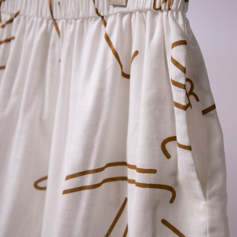 サンボックス-2ピースの抽象的な綿のショーツセット,夏の半袖ラペルシャツとショーツ