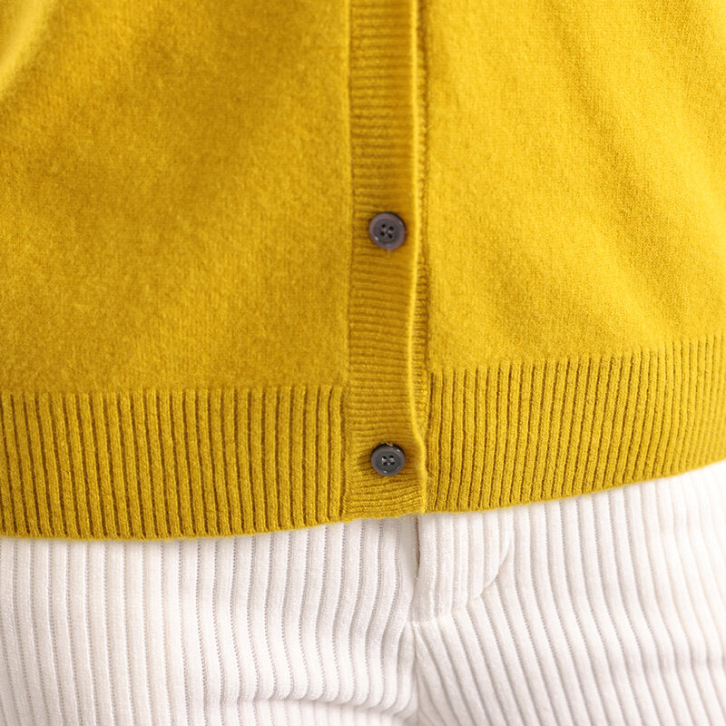 Cardigan in maglia di lana da donna autunno nuovo scollo a v sottile allentato esterno indossare maglione lavorato a maglia grande cappotto piccolo