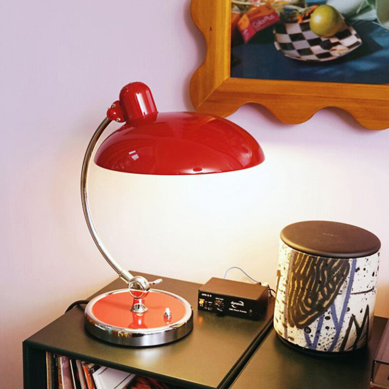 Dania Kaiser Idell lampa stołowa projektant żelazo, w stylu Vintage lampy biurkowe do salonu studium Home Decor nordycka czerń E27 lampka nocna