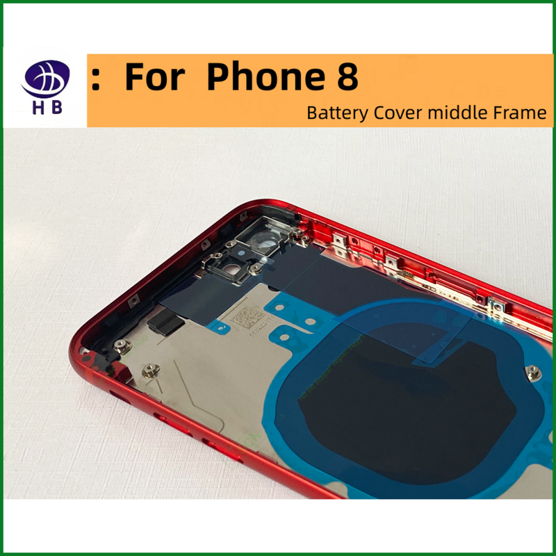 Obudowa dla iPhone 8Plus 8 8P tylna pokrywa bateria szklane tylne drzwi rama podwozia wymiana Premium + taca SIM + boczny klucz CE/NoCE