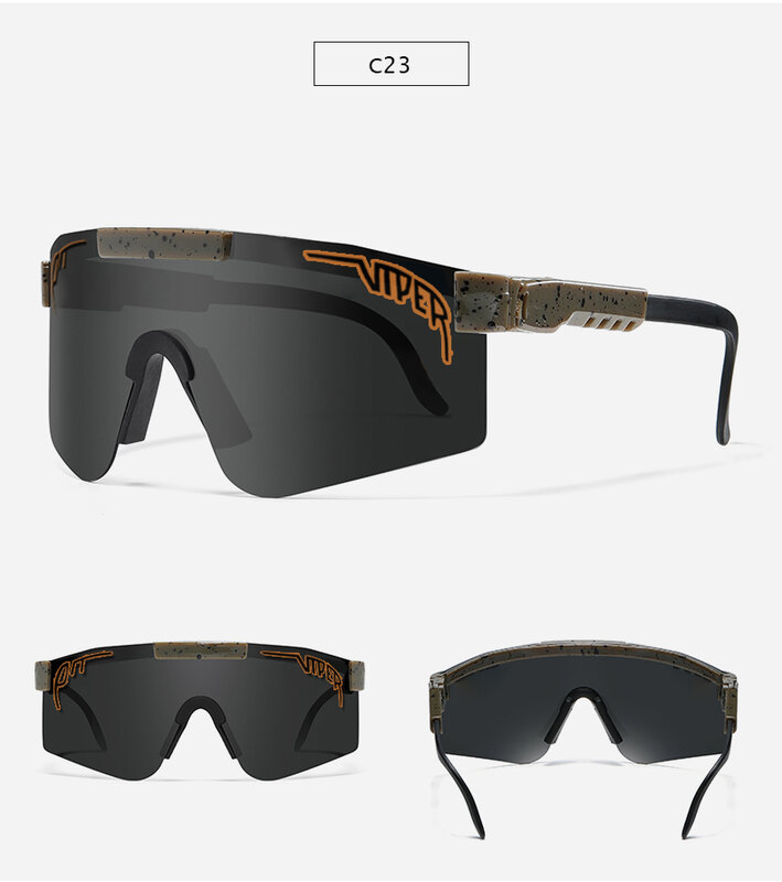 PIT VIPER kacamata hitam Doble lebar, kacamata hitam tahan angin warna merah muda percikan UV400 tanpa paket