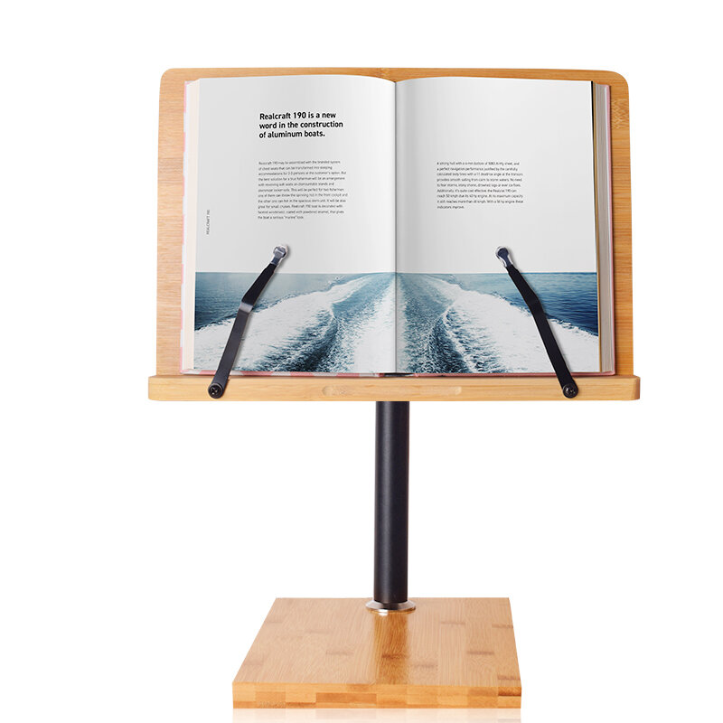 WISHACC – support de livre de cuisine, repose-livre en hauteur, Angle de bureau avec Clips de Page pour la lecture (S/M/L), bureau d'ordinateur à domicile