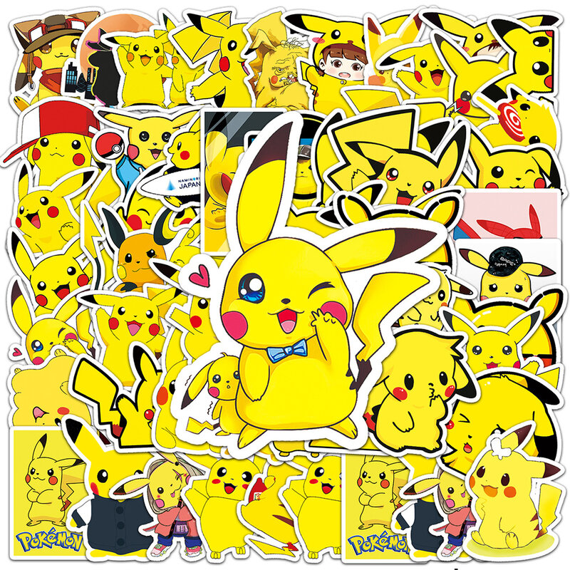 10/30/50 pçs bonito pokemon pikachu graffiti adesivos kawaii decalque portátil scrapbook bagagem guitarra telefone decoração adesivo brinquedo do miúdo