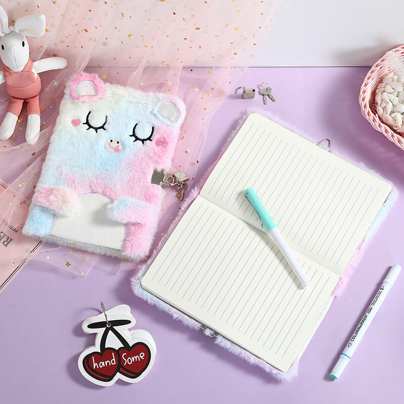 Cute Unicorn Notebook Diary Lockable  Notepad Pink Colorful Note book 2022 Secret Planner for Kids Girls School Stationery Gift