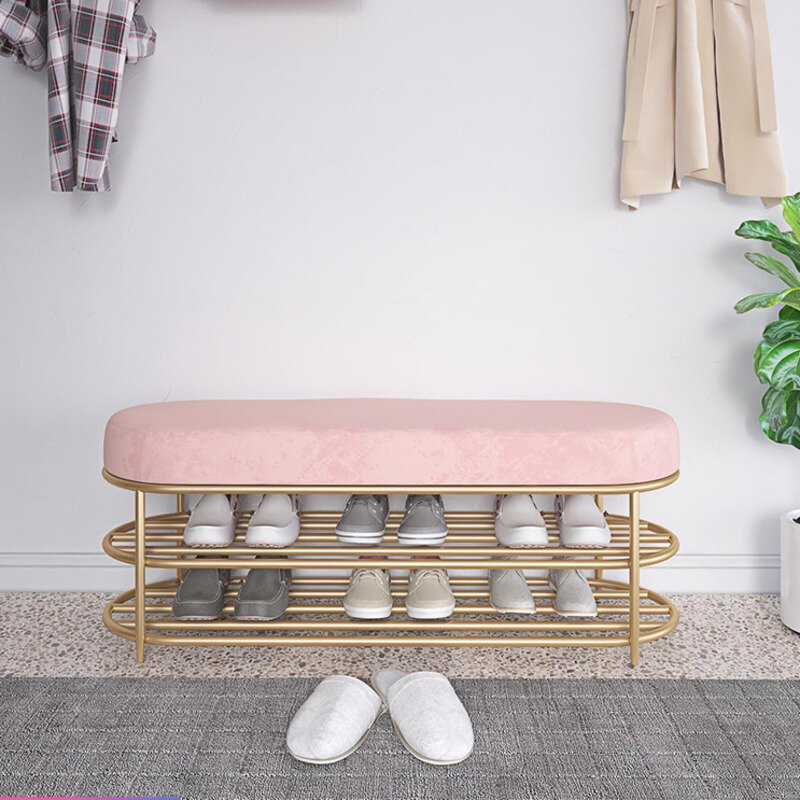 Nordic Light Luxury Shoe Stool Soft Bag Cushion Home Door Can Sit Shoe Cabinet Home Entrance Porch Creative Change Shoes Bench