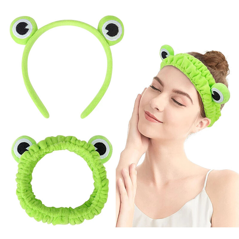 QBHAT Funny Frog Makeup Headband Women Elastic Wide Hairbands Cute Girls Hair Bands Ladies Hair Accessories Female Headwear