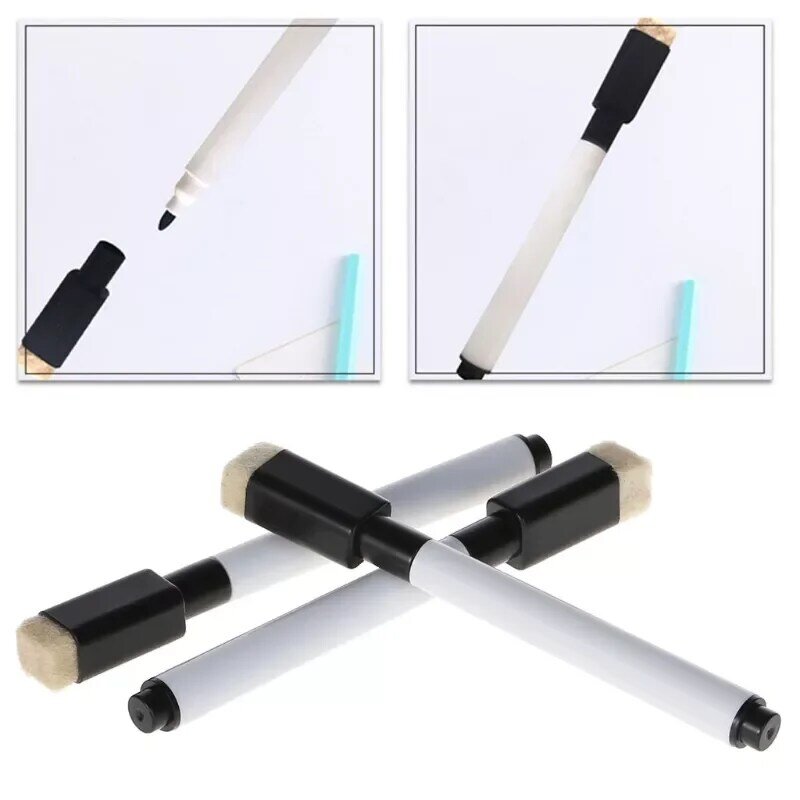 10 Pcs  Whiteboard Pen Black Ink Erasable Marker Office School Stationery Supplies