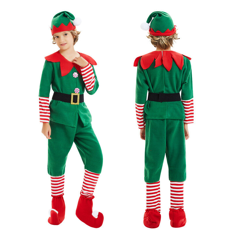 Pakaian setelan bertema Natal hari untuk anak laki-laki dan perempuan, pakaian orangtua-anak, kostum pertunjukan pesta karnaval