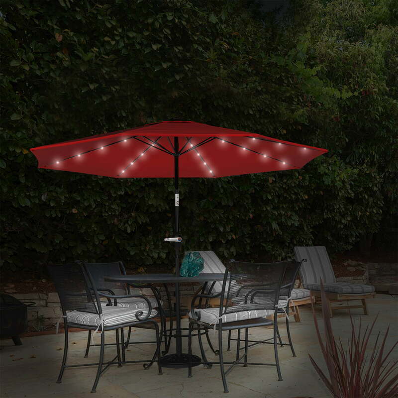 태양광 LED 조명 10 피트 파티오 우산