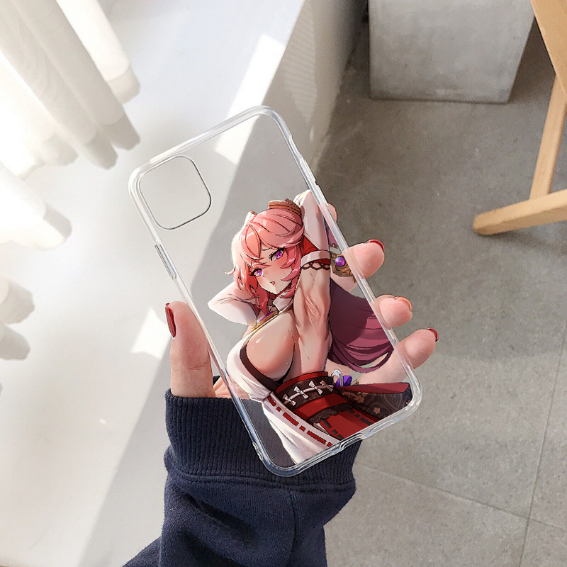 Custodia per telefono Genshin Impact Yae MIko per Xiaomi Mi Max Note 3 A2 A3 8 9 9T 10 Lite Pro hoesjes in silicone Ultra trasparente moda