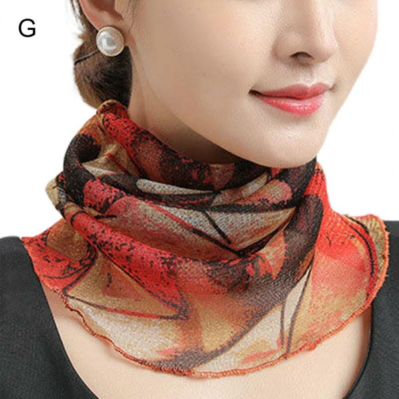 여성용 머리띠 찢어짐 방지 목 보호대 커버, 세척 가능한 바람 방지 유용한 인쇄 얇은 머리 스카프