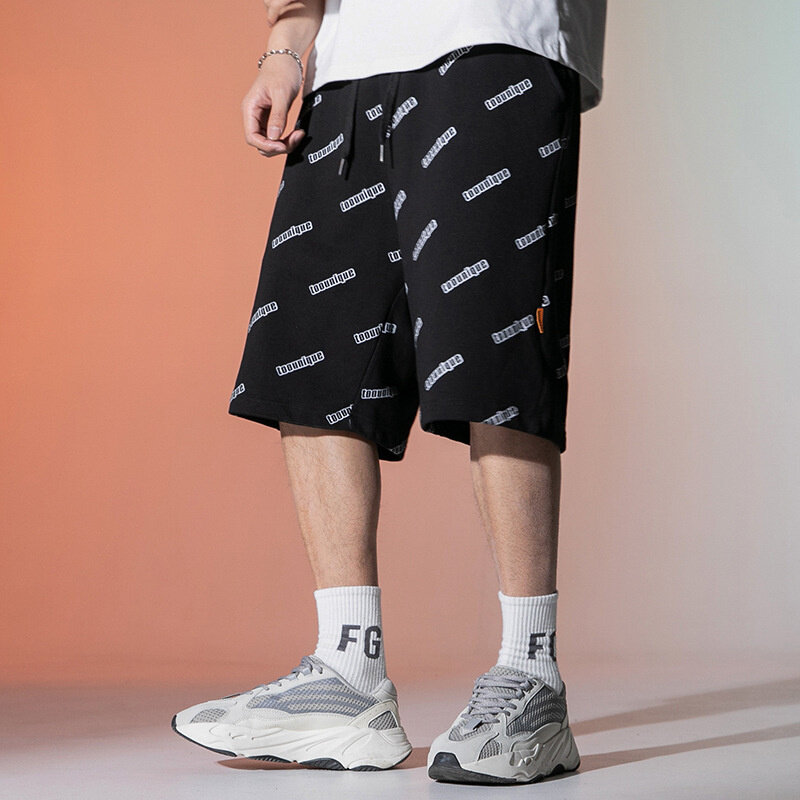 Knee Lenght Casual Pants Men's 2022 Summer New Fashion Brand Shorts Men's Three-dimensional Letters Full Printed Shorts Male