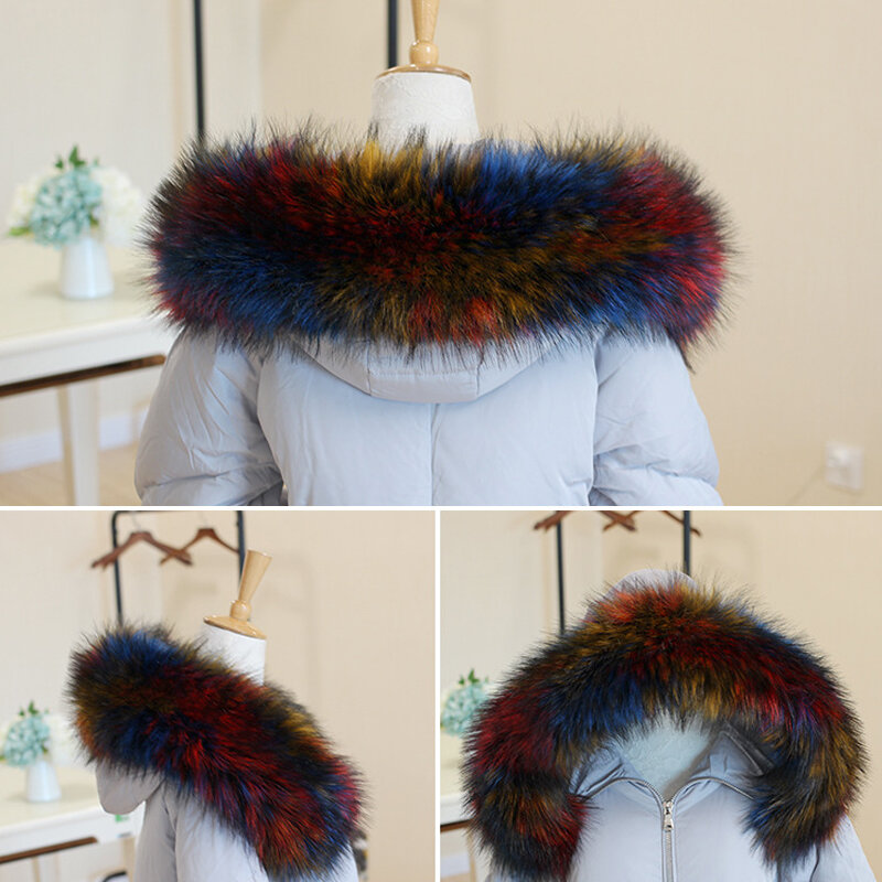 Bontkraag Faux Fur Trim Hoodie Custom Made Bont Voor Kap Kraag Sjaal Down Jas Hood Fur Versier Warme Sjaal kleding Accessoire
