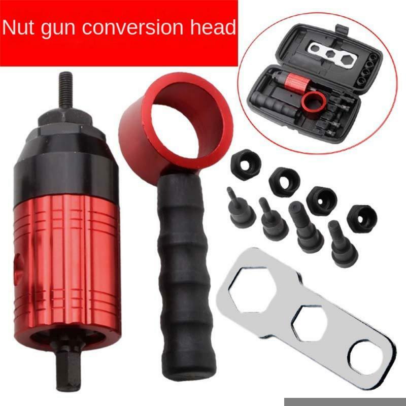 Drill Bit Adapter Ram Gun Conversion Head Insert Nut Pull Riveting Tool M3-m8 Quick Conversion Tool Detachable Aluminum