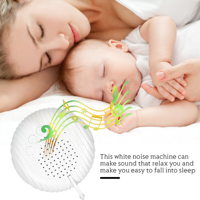 Bebê branco máquina de ruído usb recarregável cronometrado desligamento som máquina sono soother relaxamento monitor para escritório adulto bebê