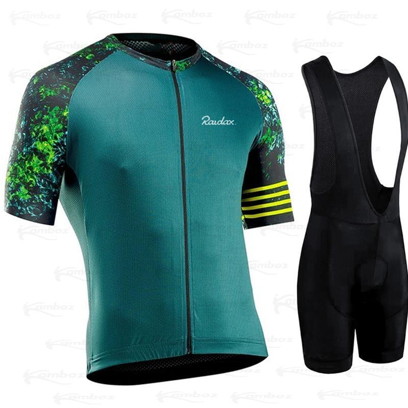 New 2022 Raudax Cycling Jersey Set Breathable Bicycle Clothing Riding Bike Clothes Short Sleeve Sports Cycling Set Ropa Ciclismo
