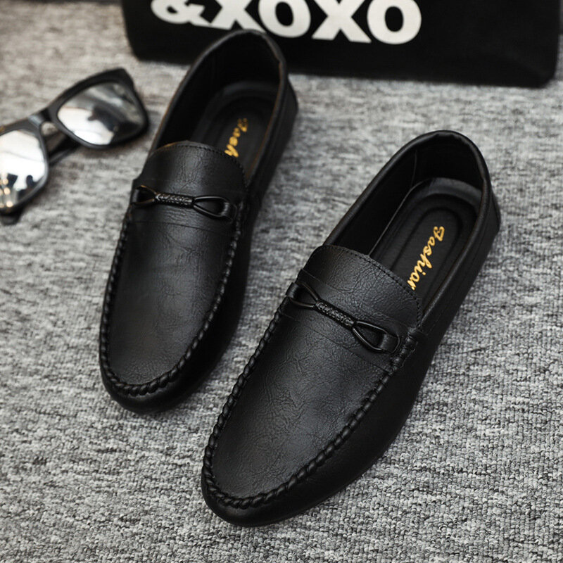 Leather Men Shoes Luxury Trendy 2022 NEW Casual Slip on Formal Loafers Men Moccasins Italian Black Male Driving Shoes Sneakers