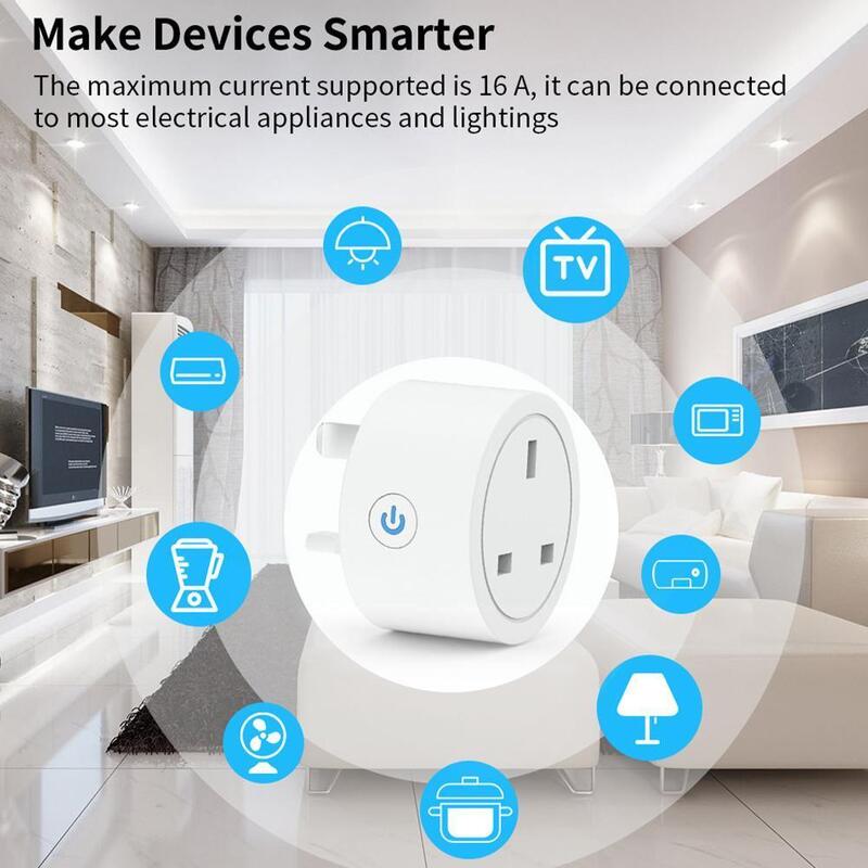 Soquete Zigbee Uk Plug 20a Home Power Monitor Voice Adapter Power Aleax Timing Controle Soquete Outlet Life Diy V5k6
