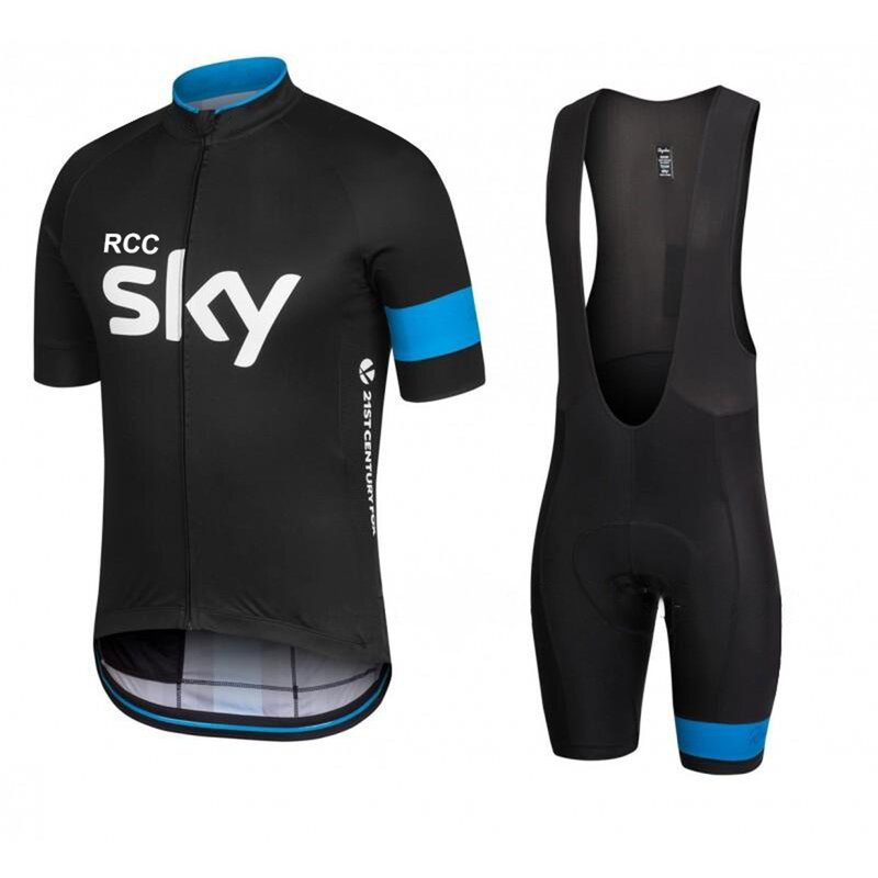 RCC SKY 새로운 2022 남자 사이클링 저지 여름 짧은 소매 세트 Maillot 19D 턱받이 반바지 자전거 의류 Sportwear 셔츠 의류 정장