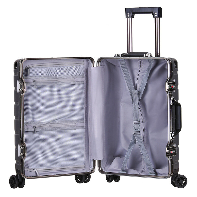 20''24'' pollici telaio in alluminio bagagli Hardside Rolling Trolley bagaglio valigia 20 cabina bagaglio a mano 24 bagagli a quadri