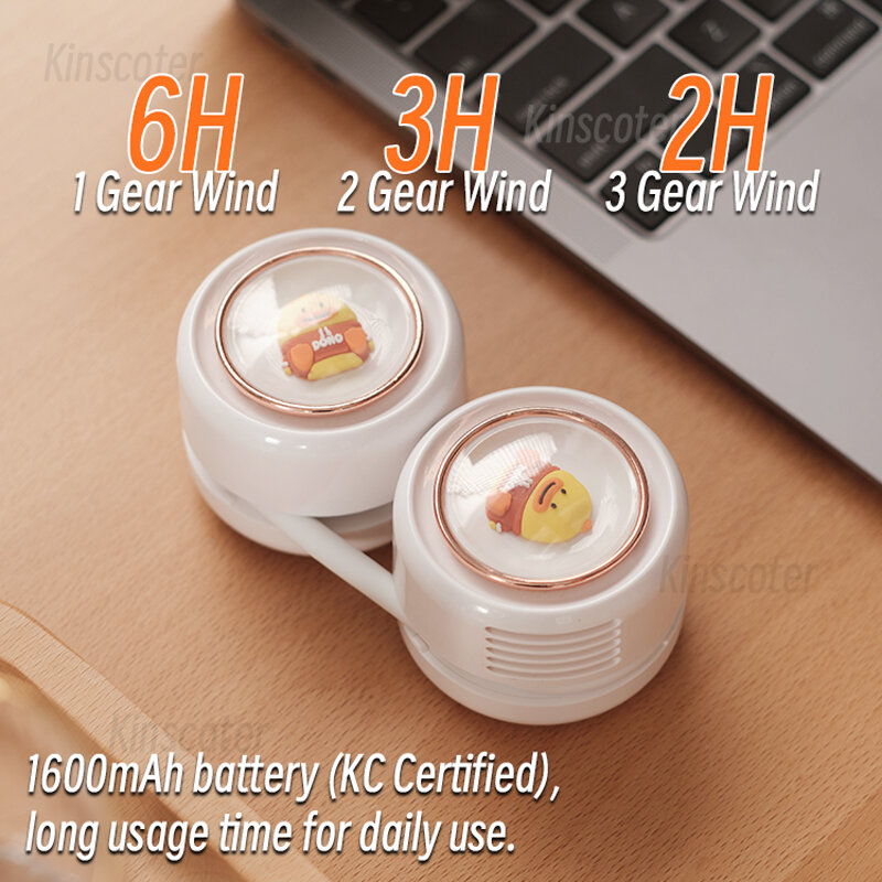Подвесной шейный вентилятор Kinscoter, уличный портативный вентилятор для кемпинга с зарядкой от USB, тихий, 6 часов использования