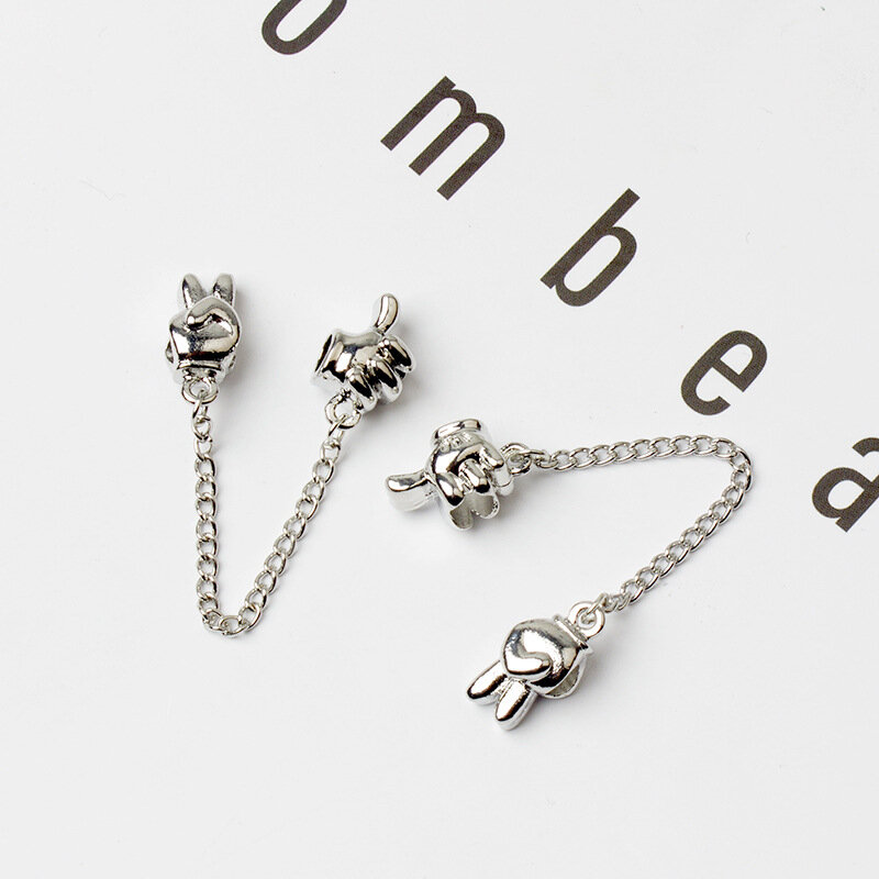 Fit Original Pandora Disney Mickey Mouse Charms Bracelet Women Pulseira Minnie Safety Chain Beads for Jewelry Making Accessories