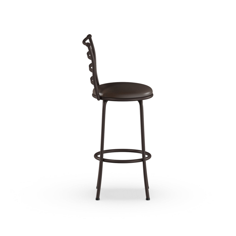 Adjustable 24" or 29" Swivel Barstool, Bronze Finish and PU Leather, Set of 3  Bar Stools  Bar Chairs